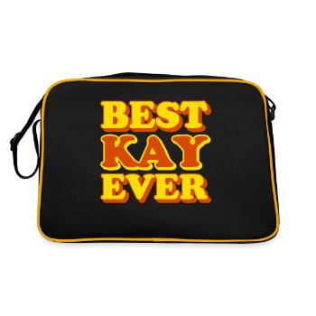 Kay First Name Funny Gift - Retro Bag - black/gold - Back