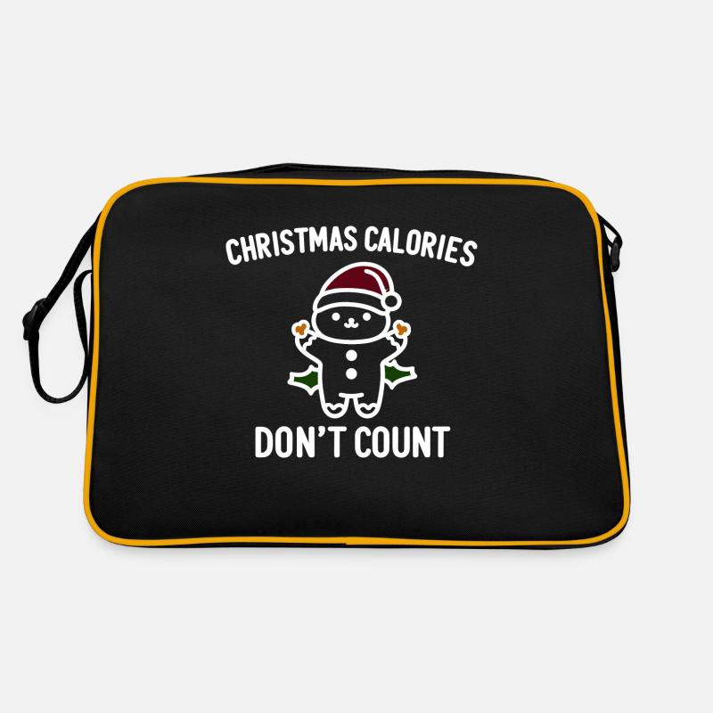 Weihnachtskalorien zählen nicht Retro Tasche