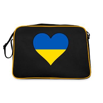 Couleurs nationales du coeur de l’Ukraine - Sac Retro - noir/or - Dos