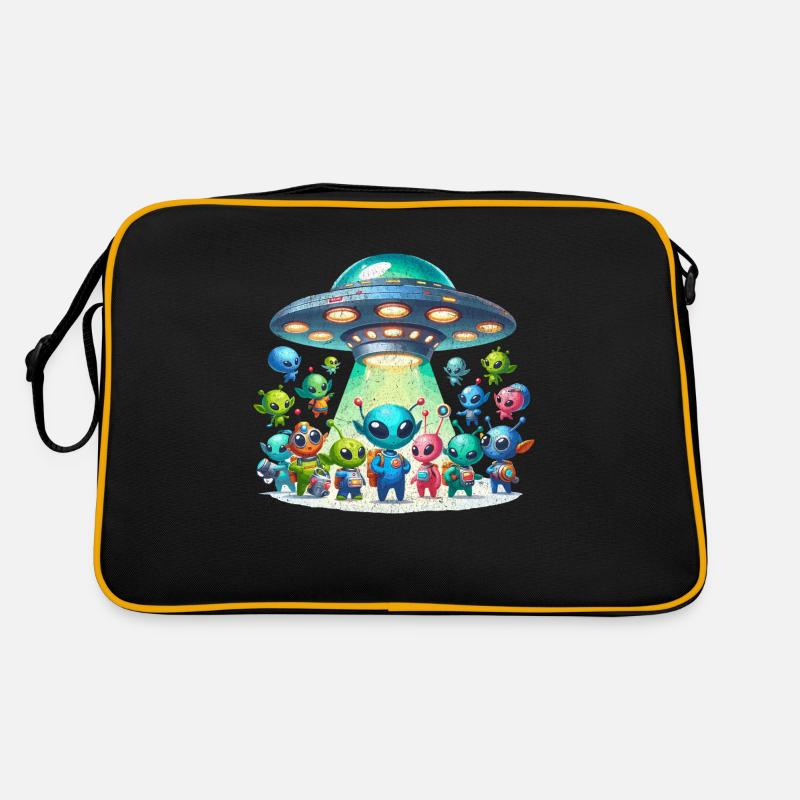 Des extraterrestres s'émerveillant devant un OVNI Sac Retro