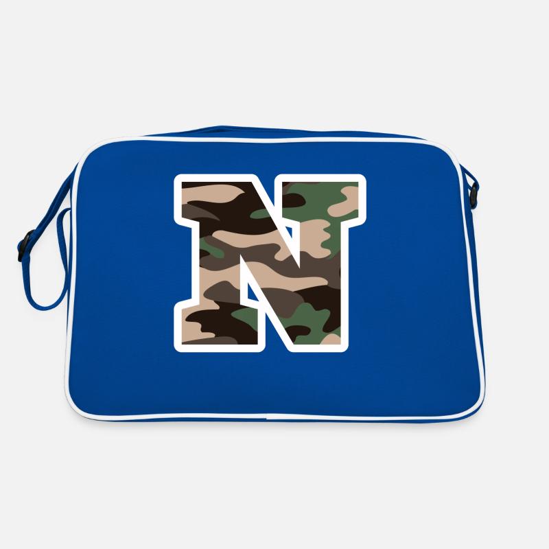 Letter N Military Camouflage - Gift Idea Retro Bag