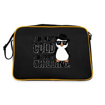 MIR IST NICHT KALT, ICH CHILLE NUR. PINGUIN - Retro Tasche - Schwarz/Gold - Hinten