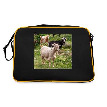 Mountain Goat in the national park Park Kos Island - Retro Bag - black/gold - Back