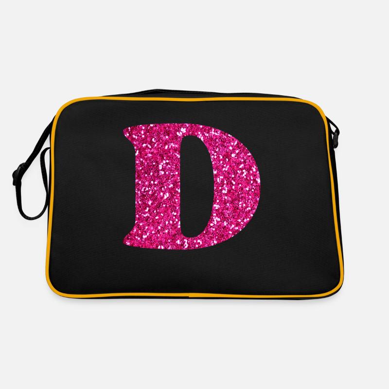 Glitter pink letter d Retro Bag
