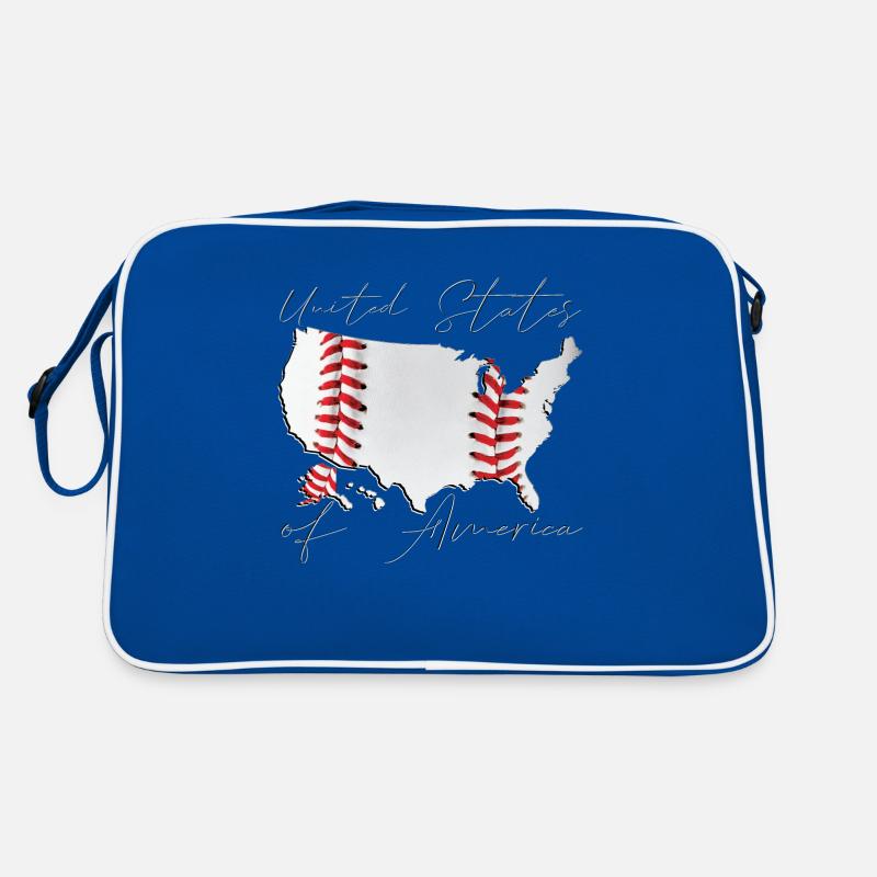 USA | echter Baseball | Landkarte Script Retro Tasche