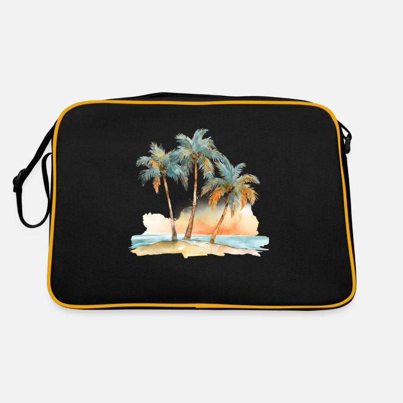 STRAND MIT DREI PALMEN Retro Tasche