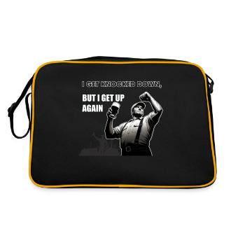 aber ich stehe wieder auf - Retro Tasche - Schwarz/Gold - Hinten