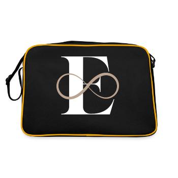 Unendlicher Buchstabe e - Retro Tasche - Schwarz/Gold - Hinten