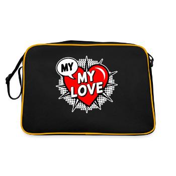 MY LOVE 2025 T-Shirt-Geschenk für Sie - Retro Tasche - Schwarz/Gold - Hinten