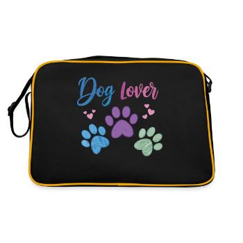 Amoureux des chiens - patte de chien - Sac Retro - noir/or - Dos