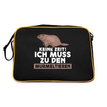 No time! I have to go to the groundhog rodent - Retro Bag - black/gold - Back