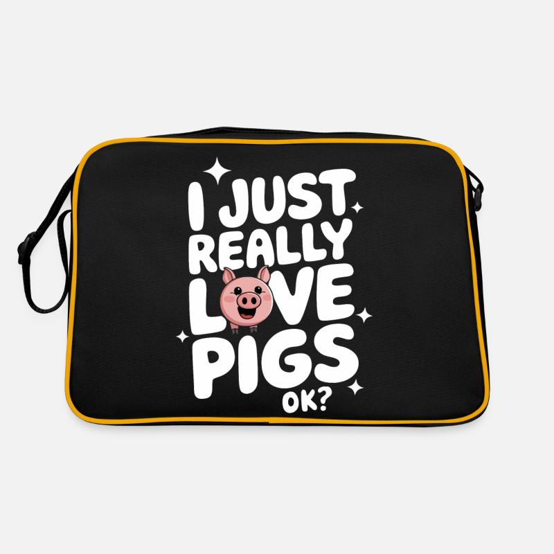Schwein Tier Retro Tasche