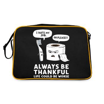 Toiletten Humor Klo Witz für einen Toiletten Witz - Retro Tasche - Schwarz/Gold - Hinten