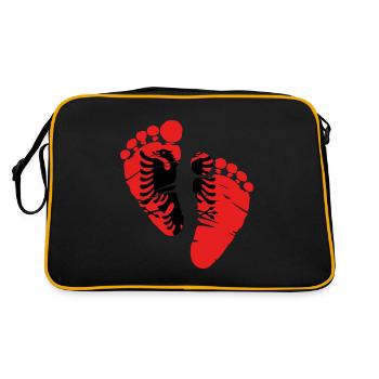 Albanie Kosovo Aigle albanais - Sac Retro - noir/or - Dos