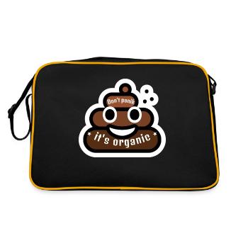Don't panic it's organic poop emoji - Retro Bag - black/gold - Back