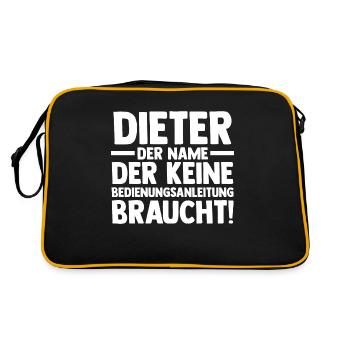 Prénom Dieter - Sac Retro - noir/or - Dos