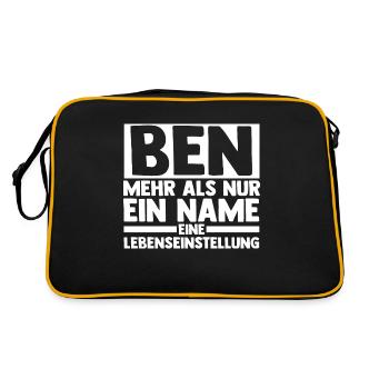First name Ben - Retro Bag - black/gold - Back