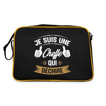Je suis une cheffe qui déchire - Sac Retro - noir/or - Dos