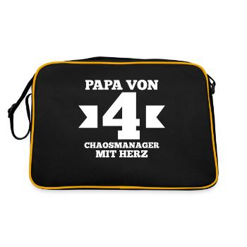Dad of 4 children - Retro Bag - black/gold - Back