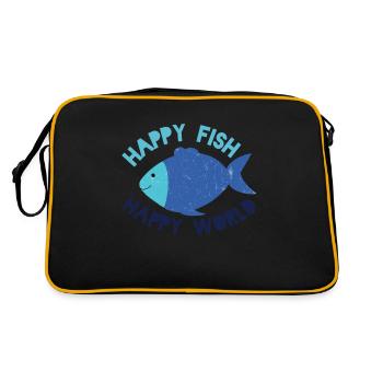 Happy Fish happy world - Retro Bag - black/gold - Back