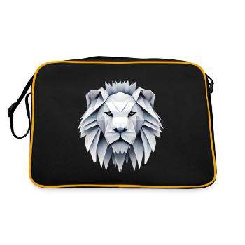 Origami Löwe - König der Faltkunst - Retro Tasche - Schwarz/Gold - Hinten