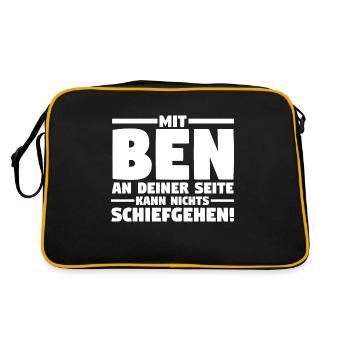 Prénom Ben - Sac Retro - noir/or - Dos