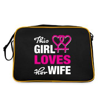 Lesbische Liebe - Retro Tasche - Schwarz/Gold - Hinten