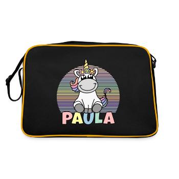 Nom de la licorne Paula - Sac Retro - noir/or - Dos
