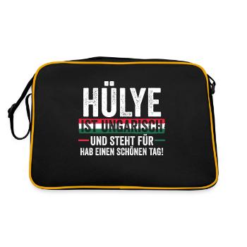 Ungar Ungarisch Ungarn - Retro Tasche - Schwarz/Gold - Hinten
