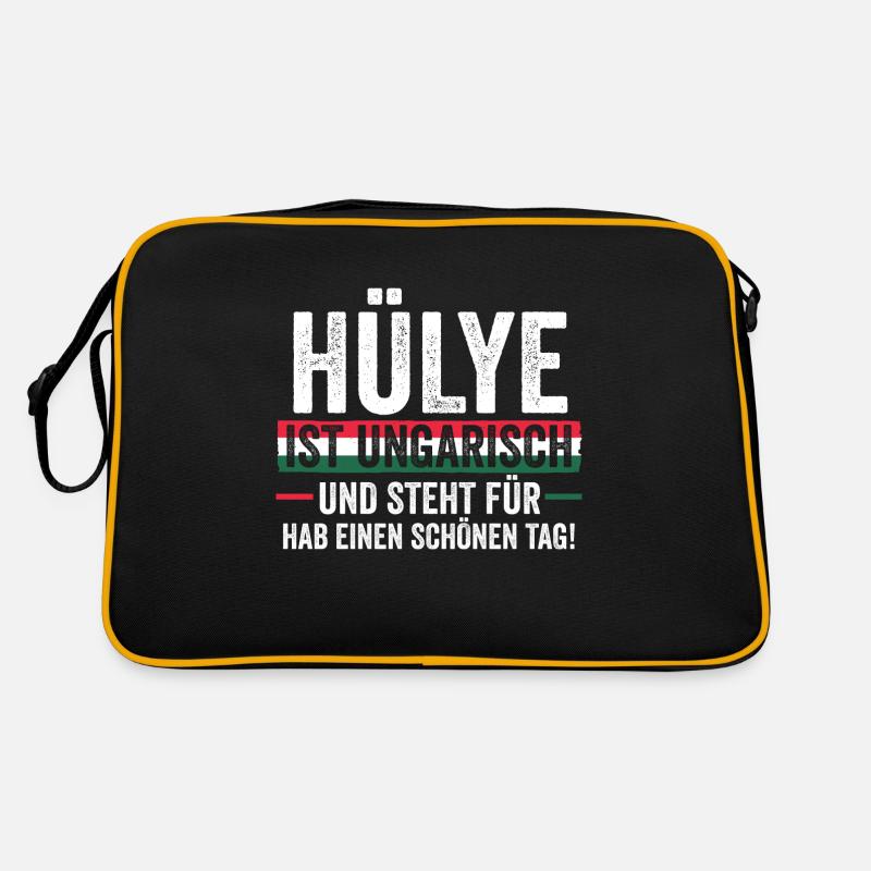 Ungar Ungarisch Ungarn - Retro Tasche - Schwarz/Gold
