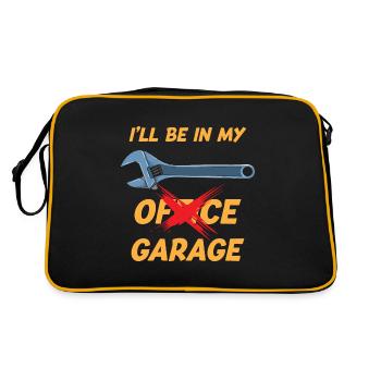 Je serai dans mon garage Drôle de mécanicien automobile - Sac Retro - noir/or - Dos