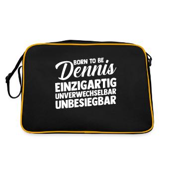 Prénom Dennis - Sac Retro - noir/or - Dos