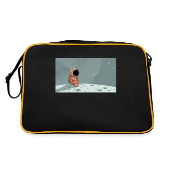 Eine skurrile digitale Illustration eines cartoon - Retro Tasche - Schwarz/Gold - Hinten