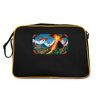 Chili volcano design – fiery & spicy for food fans - Retro Bag - black/gold - Back