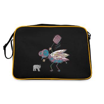 Mücke - Retro Tasche - Schwarz/Gold - Hinten