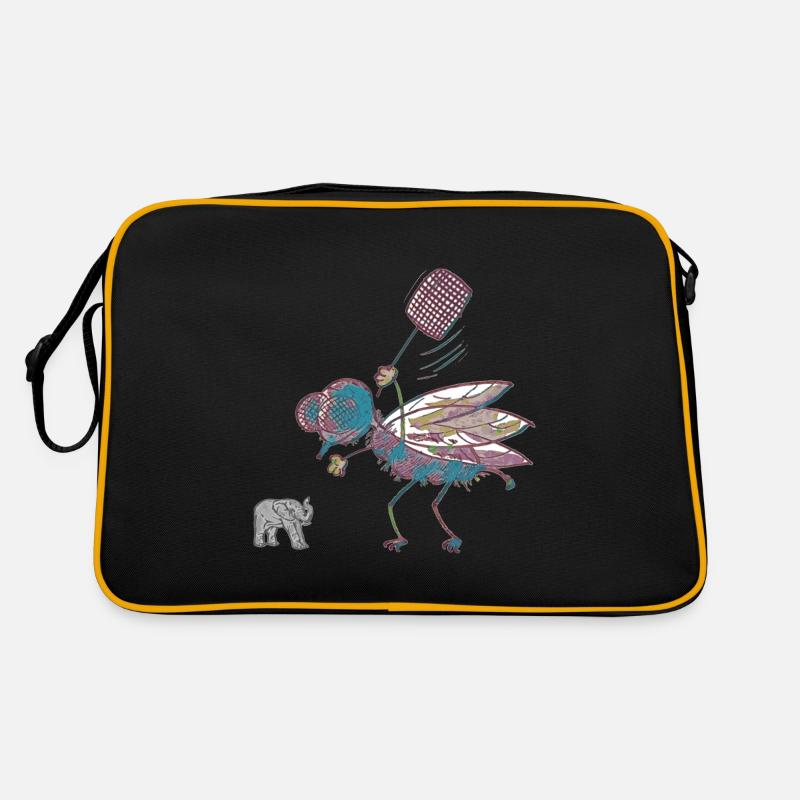 Mücke - Retro Tasche - Schwarz/Gold