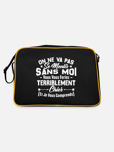On va pas mentir sans moi vous vous feriez chier - Sac Retro - noir/or - Dos