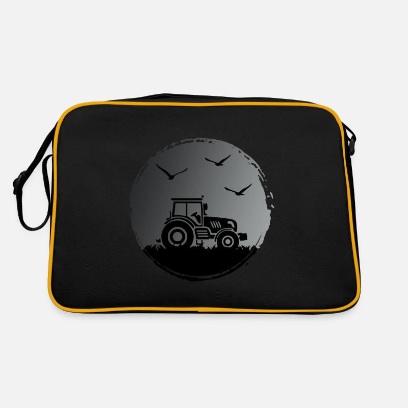 Traktor Traktorfahrer "Ernte im Mondschein" Retro Tasche