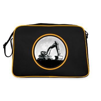 Excavator Excavator Driver Construction Site Excavator Shovel - Retro Bag - black/gold - Back