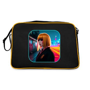 Geisha Girl Cyberpunk moderne - Sac Retro - noir/or - Dos