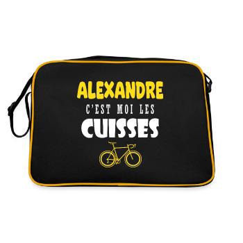 Alexandre vélo c est moi les cuisses humour velo - Sac Retro - noir/or - Dos