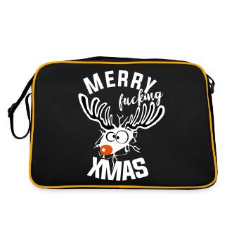 putain de noël noël renne drôle moche - Sac Retro - noir/or - Dos