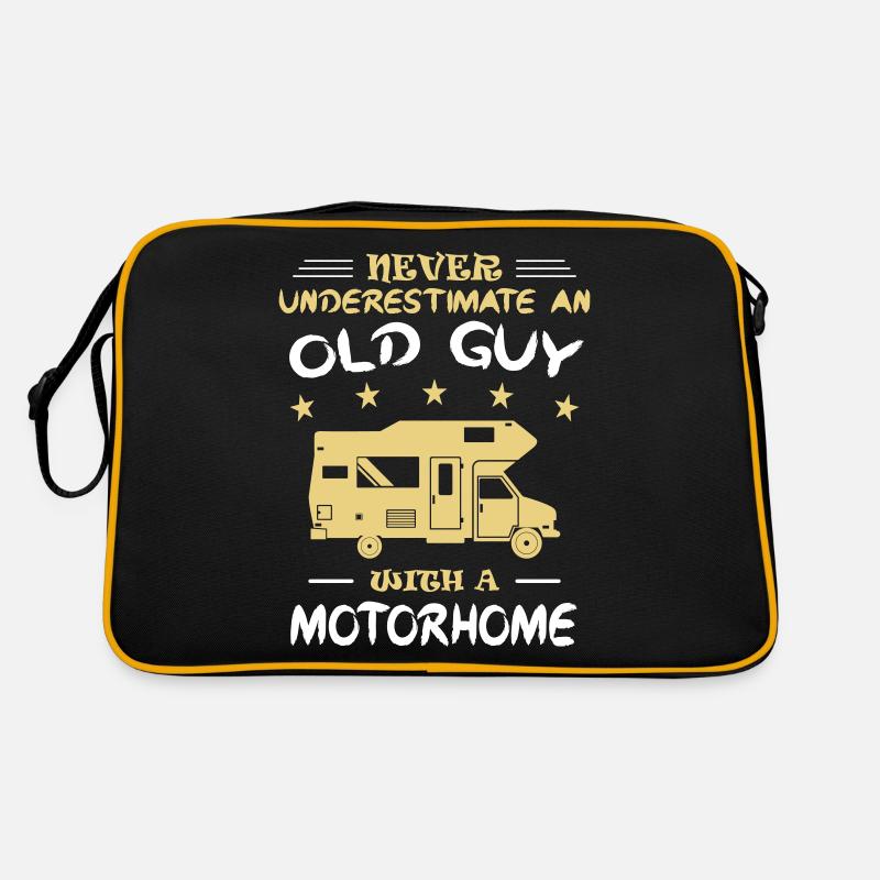 Camping Camper Rentner Wohnmobil Old Guy Motorhome Retro Tasche