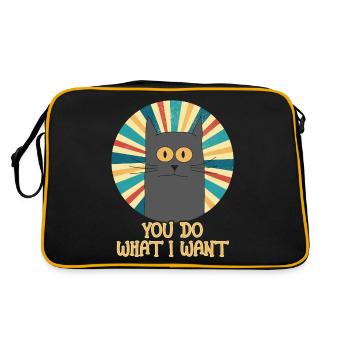 Tu fais ce que je veux, chat gris rétro vintage pour - Sac Retro - noir/or - Dos