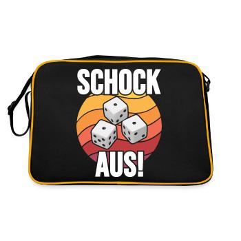 Schock Aus! Schocken Würfelspiel Trinkspiel - Retro Tasche - Schwarz/Gold - Hinten
