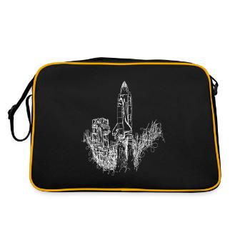 Space Shuttle Launch Scribble - Retro Bag - black/gold - Back