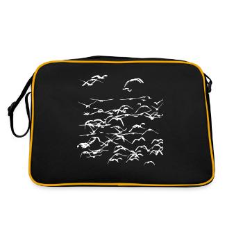 Wild geese Wild goose flock of birds - Retro Bag - black/gold - Back