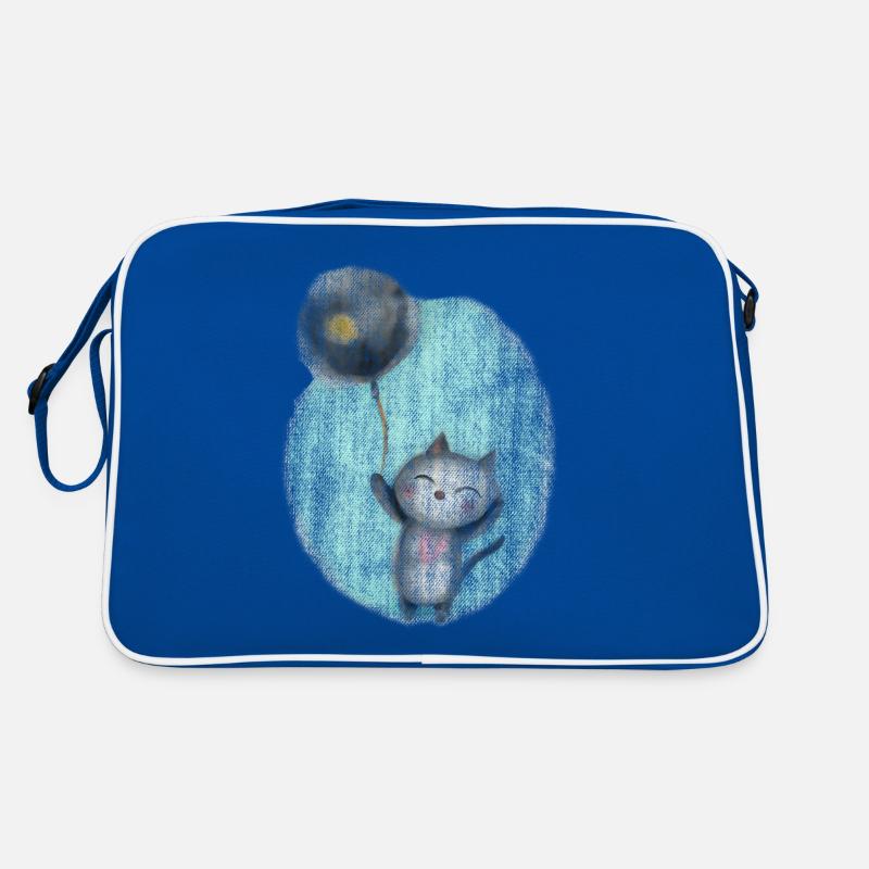 Katze mit Ballon Retro Tasche