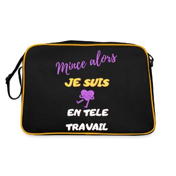 MINCE ALORS je suis en télétravail - Sac Retro - noir/or - Dos