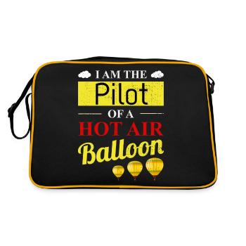Heißluftballonfahrt Trichter Ballon Pilot Ballonfahrer - Retro Tasche - Schwarz/Gold - Hinten